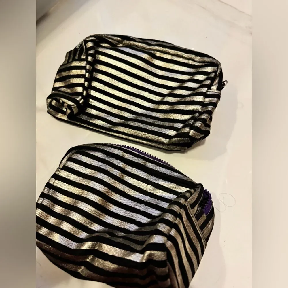 2 matching set striped cosmetic bag #18